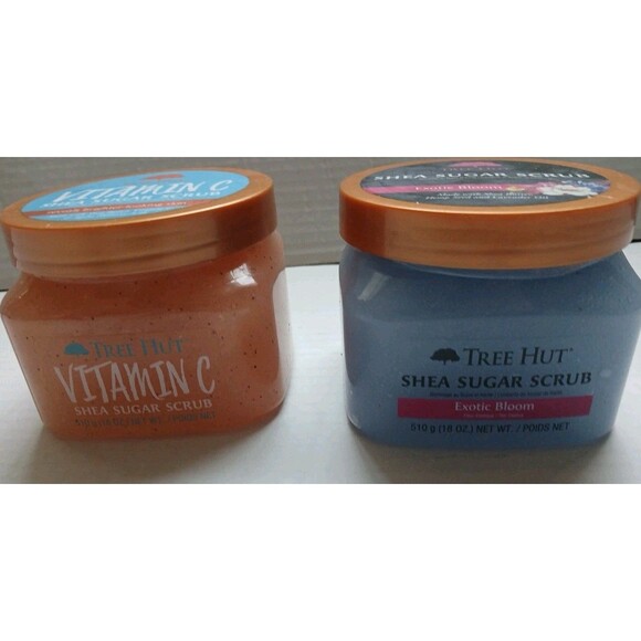 Tree Hut Shea Sugar Scrub- Vitamin C, & Exotic Bloom 18Oz Sealed Set Of 2 - Picture 15 of 16